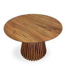 Vivien Extendable Round Dining Table in Darker Walnut | S10Home