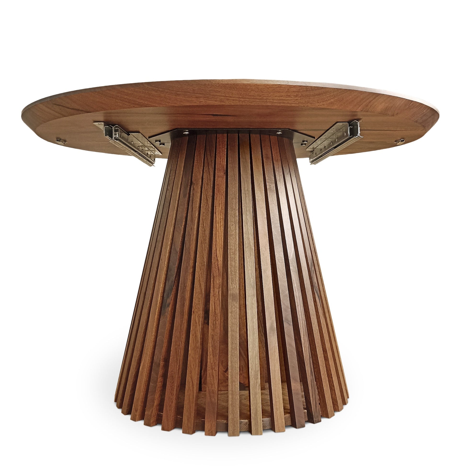Vivien Extendable Round Dining Table in Darker Walnut | S10Home