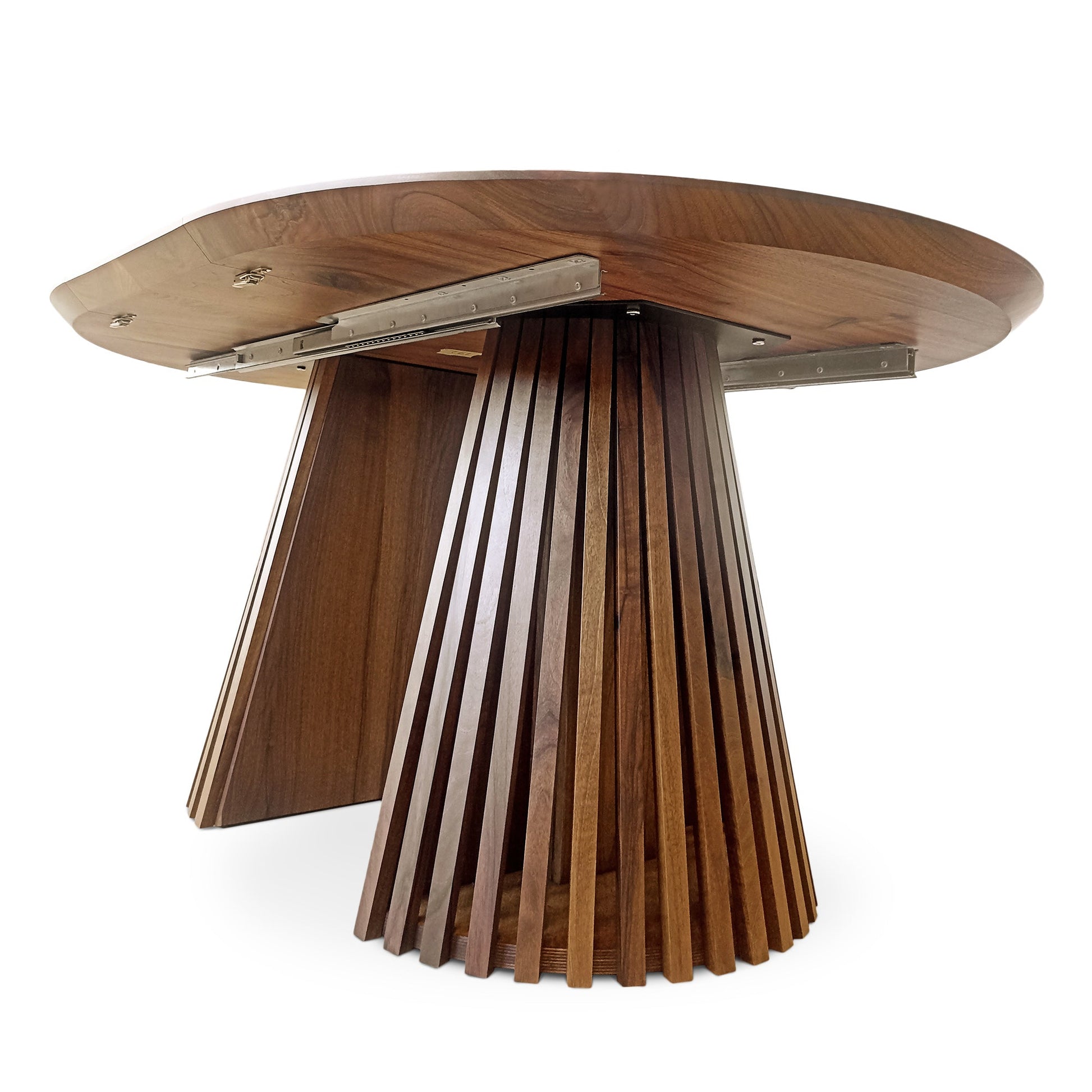 Vivien Extendable Round Dining Table in Darker Walnut | S10Home