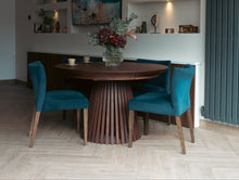 Vivien Extendable Round Dining Table in Chocolate Walnut S10Home
