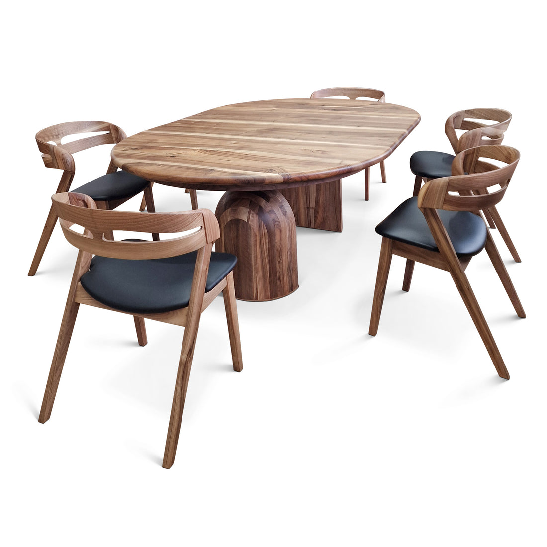 Loulou Extendable Round Walnut Dining Table 140cm