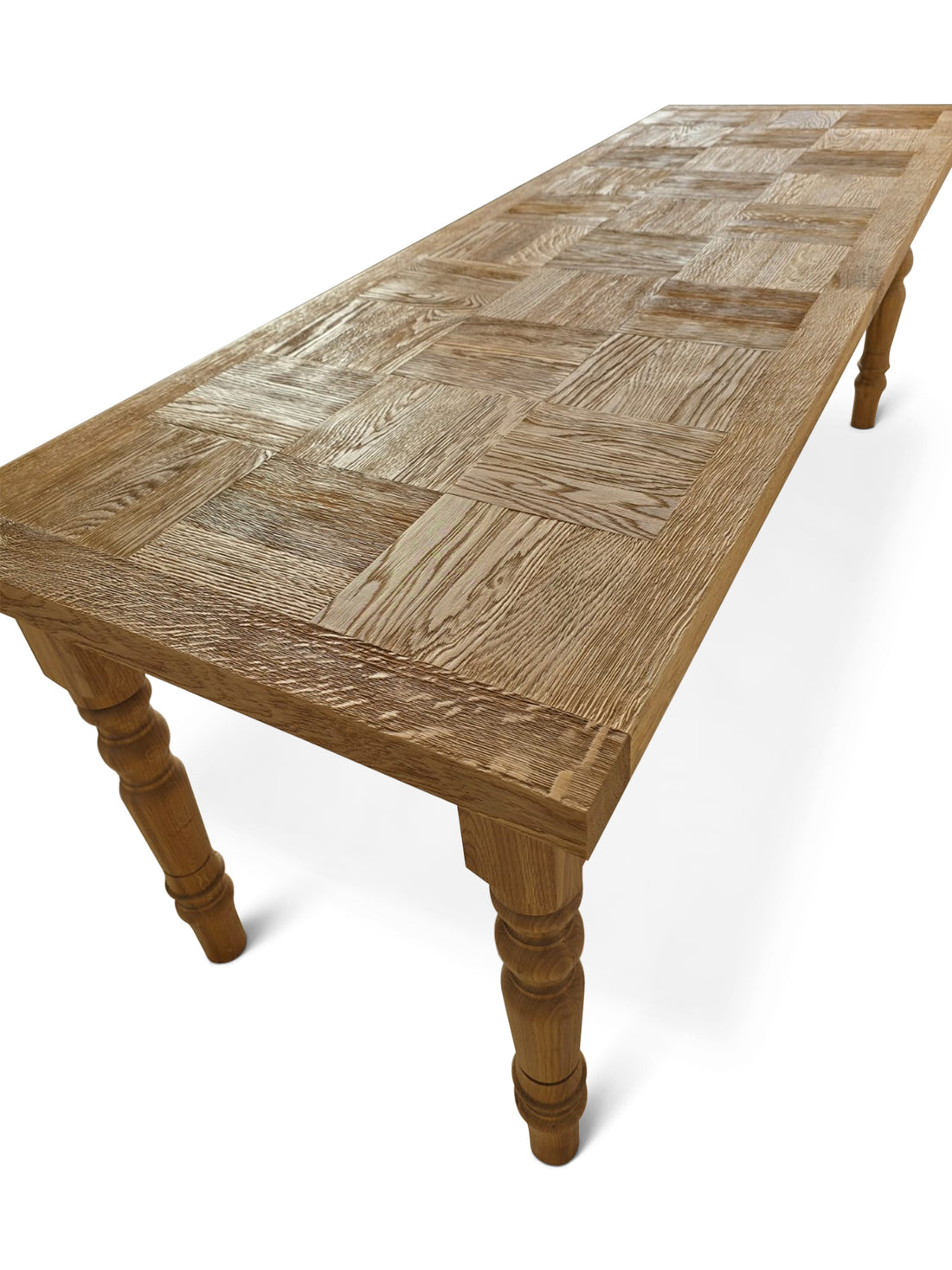 Maalaismainen laajennettava ruokapöytä kiinteässä tammessa