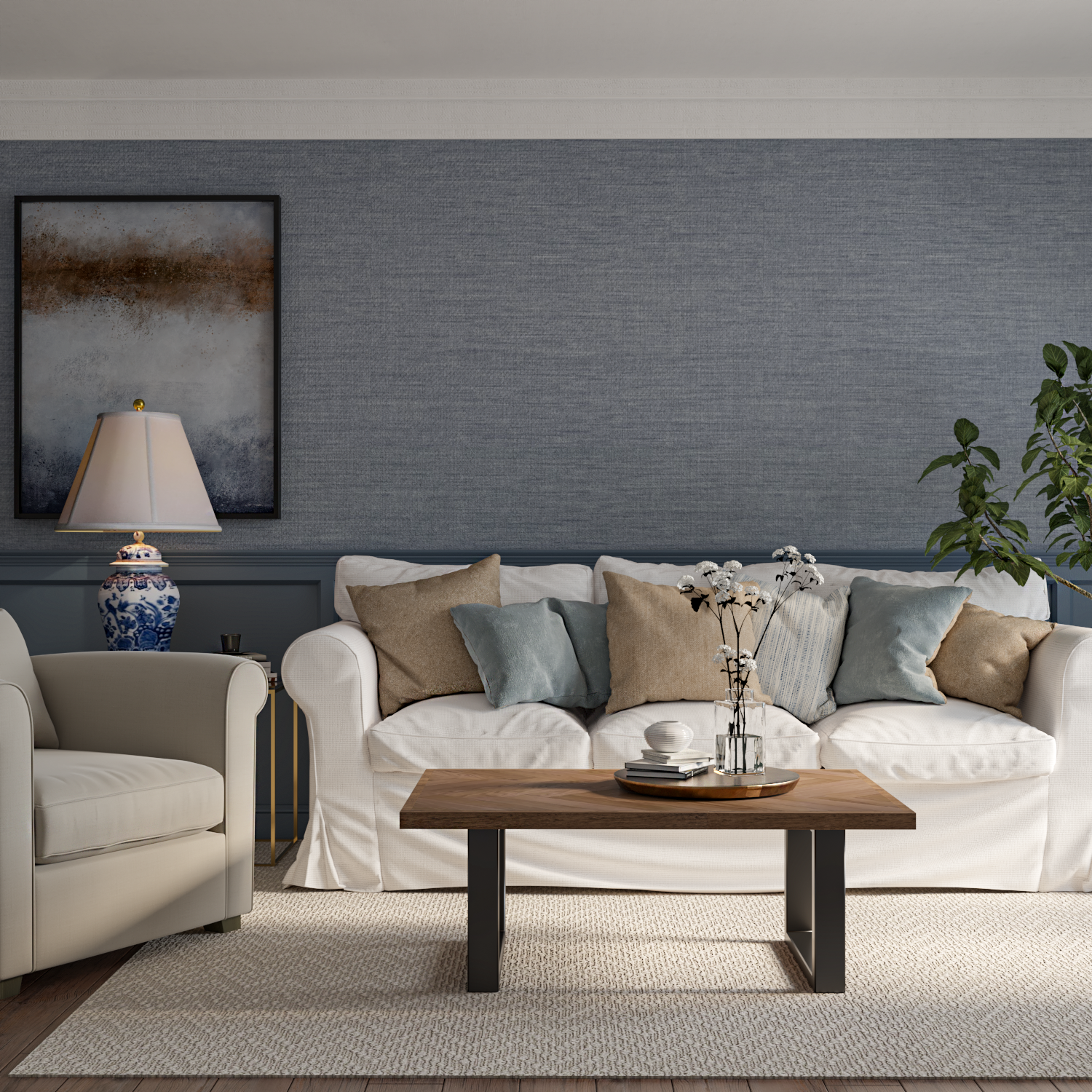 Astrid Herringbone Coffee Table in Charcoal Oak | S10 Home