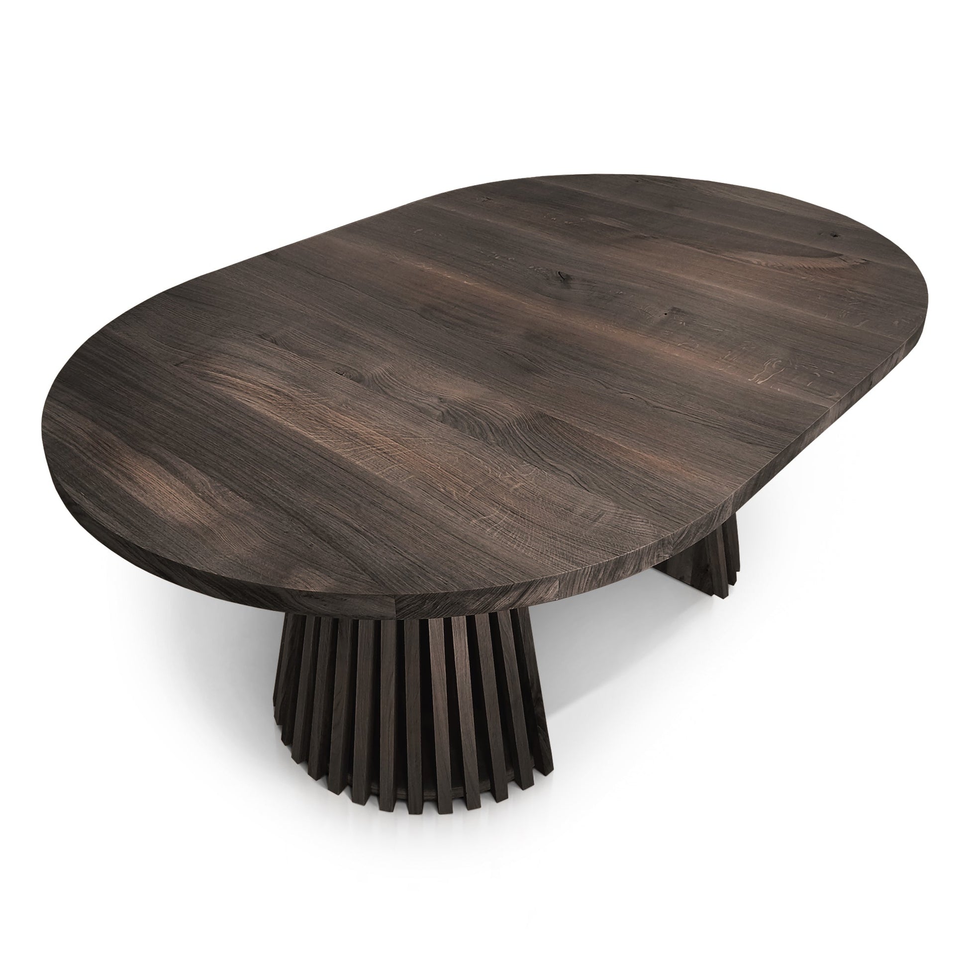 Vivien Round Extendable Dining Table in Charcoal Oak | S10Home
