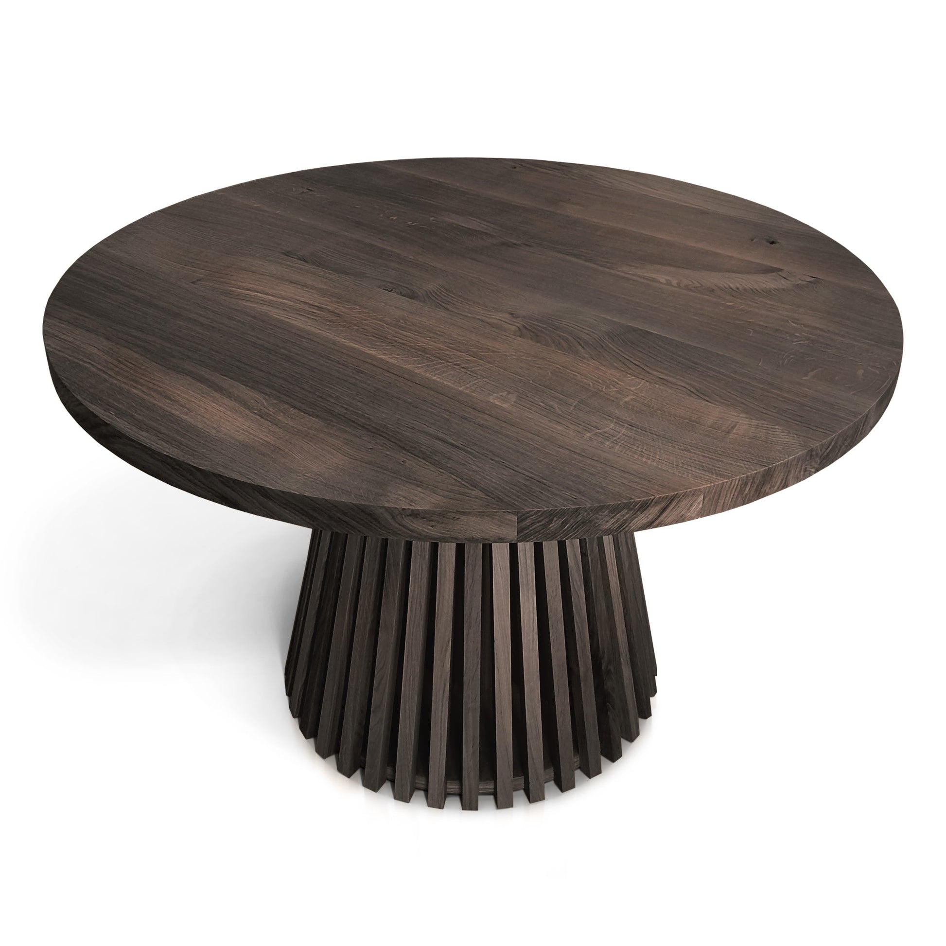 Vivien Round Extendable Dining Table in Charcoal Oak | S10Home