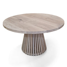 Vivien Extendable Round Dining Table in Cotton Oak