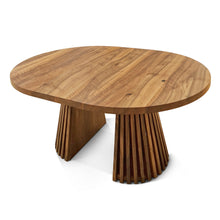 Vivien Extendable Round Dining Table in Darker Walnut | S10Home