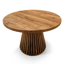 Vivien Extendable Round Dining Table in Darker Walnut | S10Home