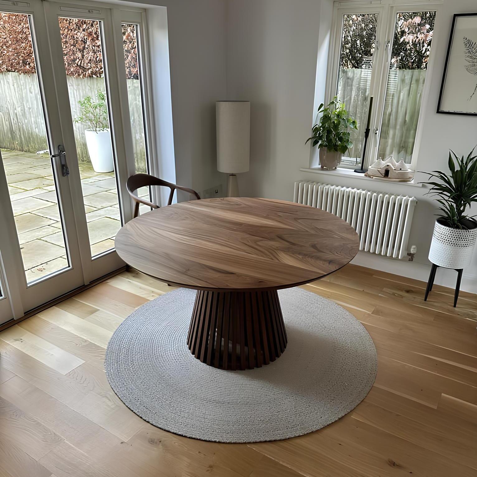 Vivien Extendable Round Walnut Dining Table | S10Home