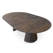 Vivien Round Extendable Dining Table in Charcoal Oak | S10Home