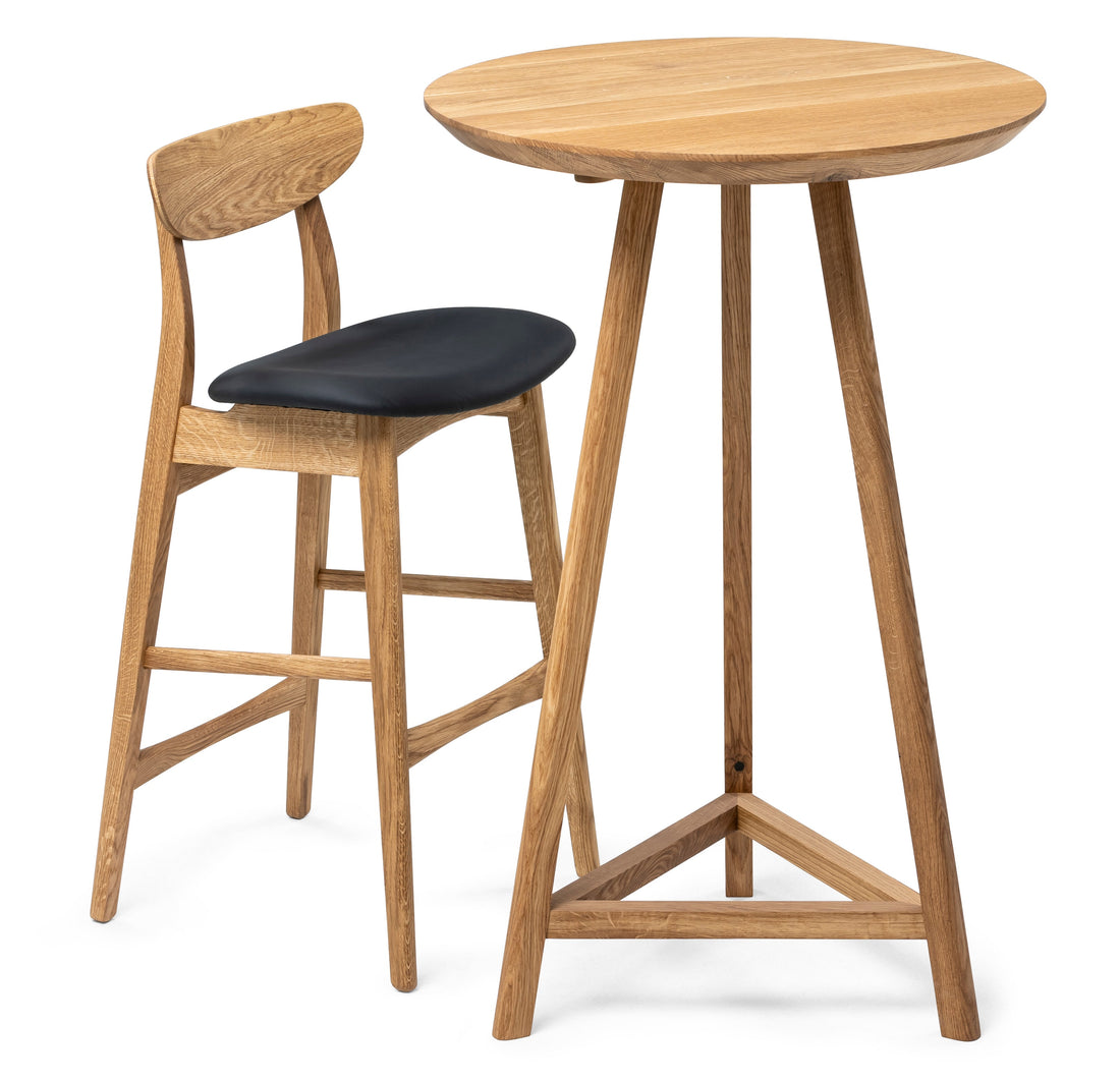 Round Oak Cafe Table | Solid Wood | S10Home