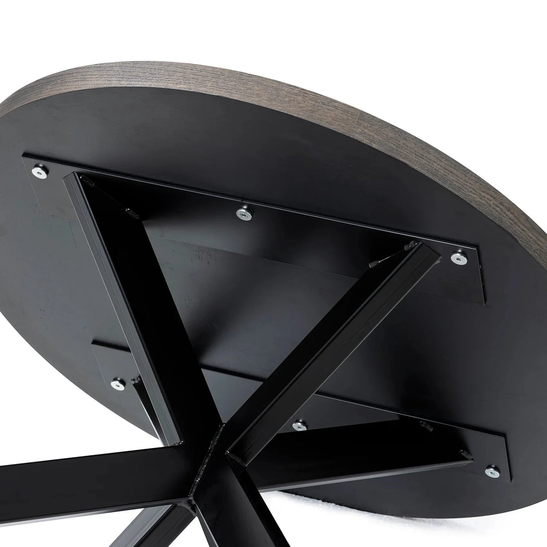 Astrid Herringbone Round Coffee Table in Charcoal Oak | S10Home