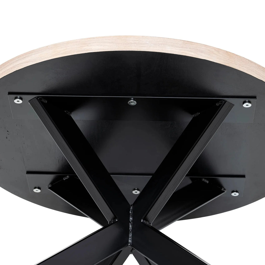 Astrid Round Herringbone Coffee Table in Cotton Oak | S10Home