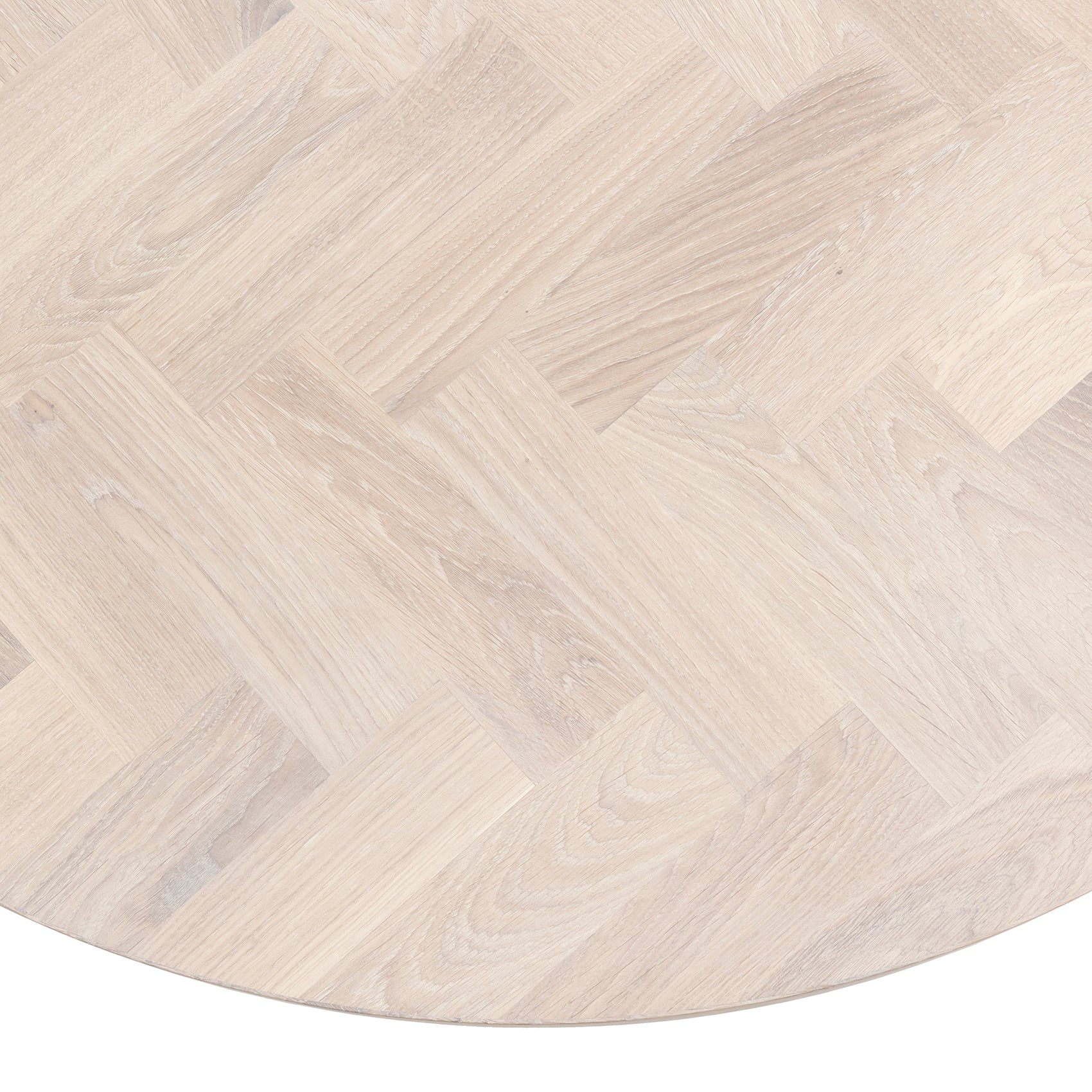 Astrid Extendable Round Herringbone Dining Table in Cotton Oak | S10 Home