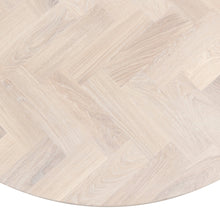 Astrid Extendable Round Herringbone Dining Table in Cotton Oak | S10 Home