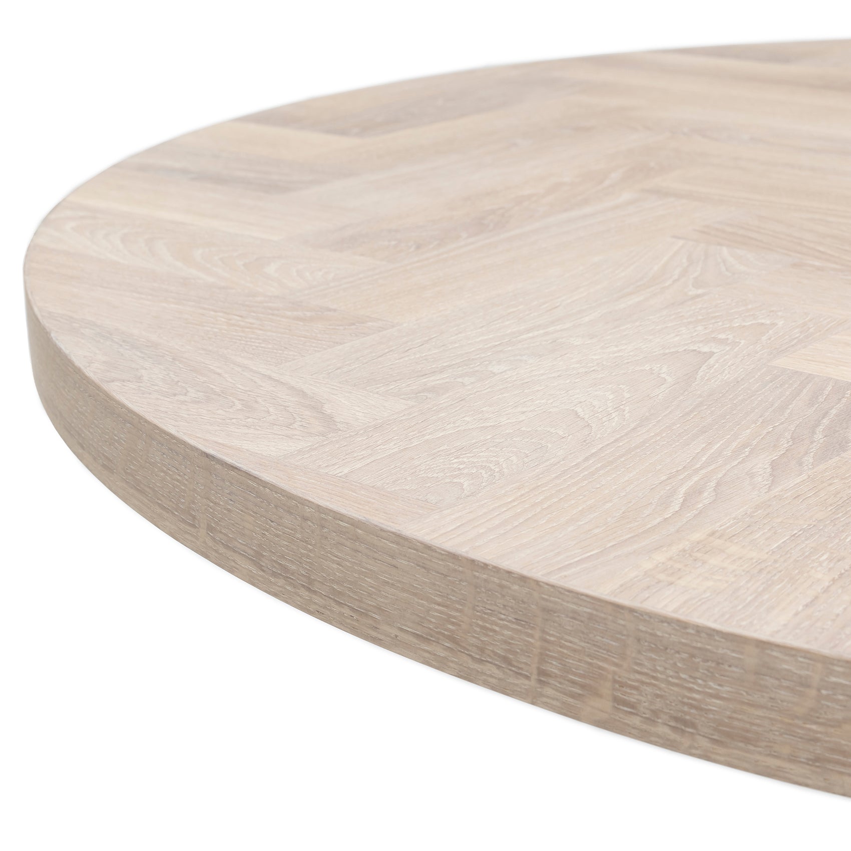 Astrid Extendable Round Herringbone Dining Table in Cotton Oak | S10 Home