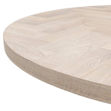 Astrid Extendable Round Herringbone Dining Table in Cotton Oak | S10 Home