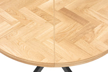 Astrid Extendable Round Herringbone Dining Table |Solid Oak |S10 Home