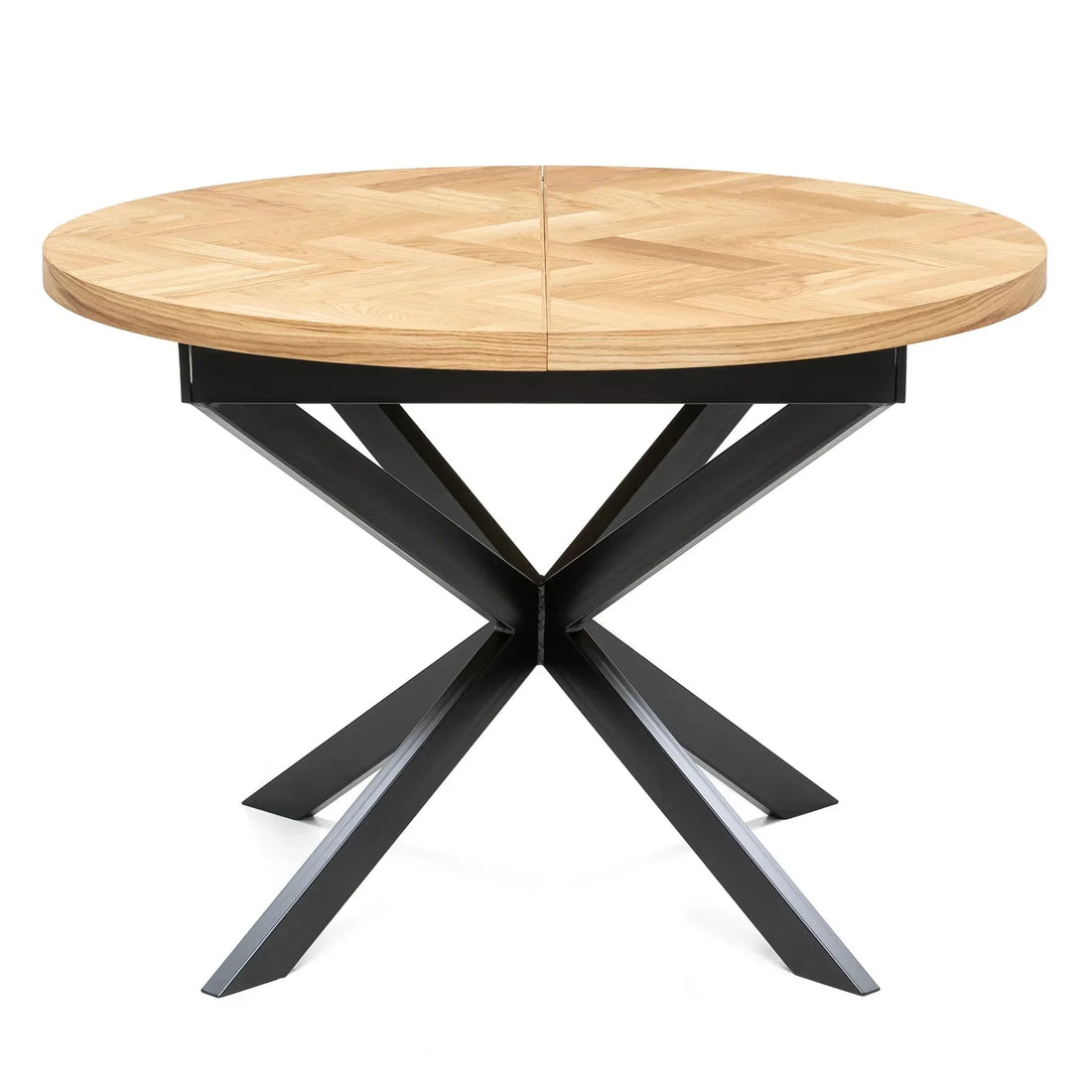 Astrid Extendable Round Herringbone Dining Table |Solid Oak |S10 Home