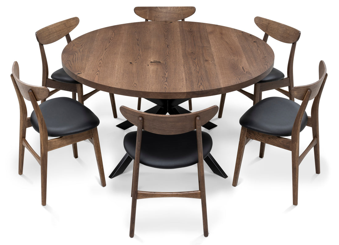 Beatrice Extendable Round Dining Table in Chocolate Oak | S10Home