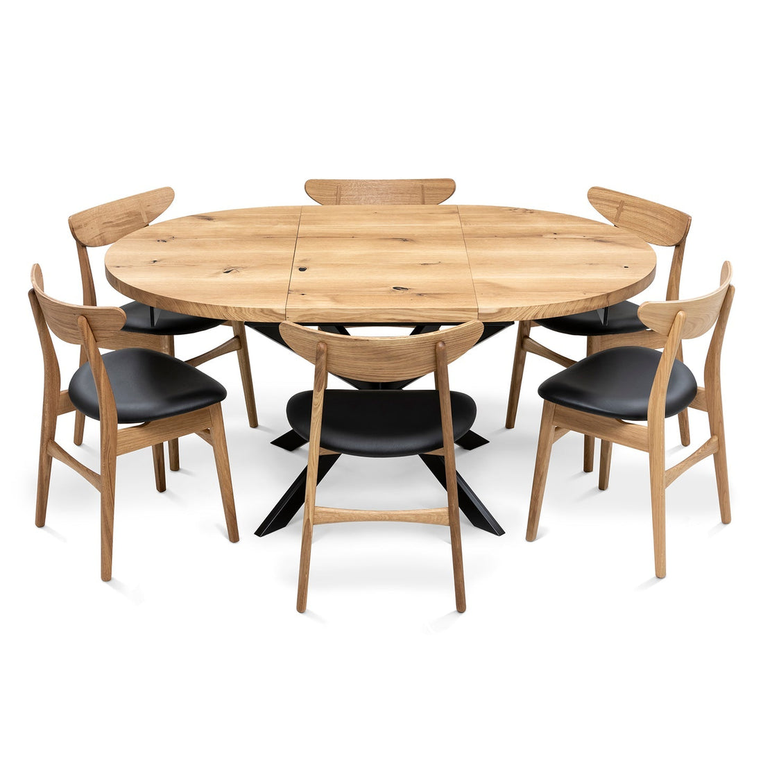 Beatrice Extendable Round Oak Dining Table | Solid Wood | S10Home