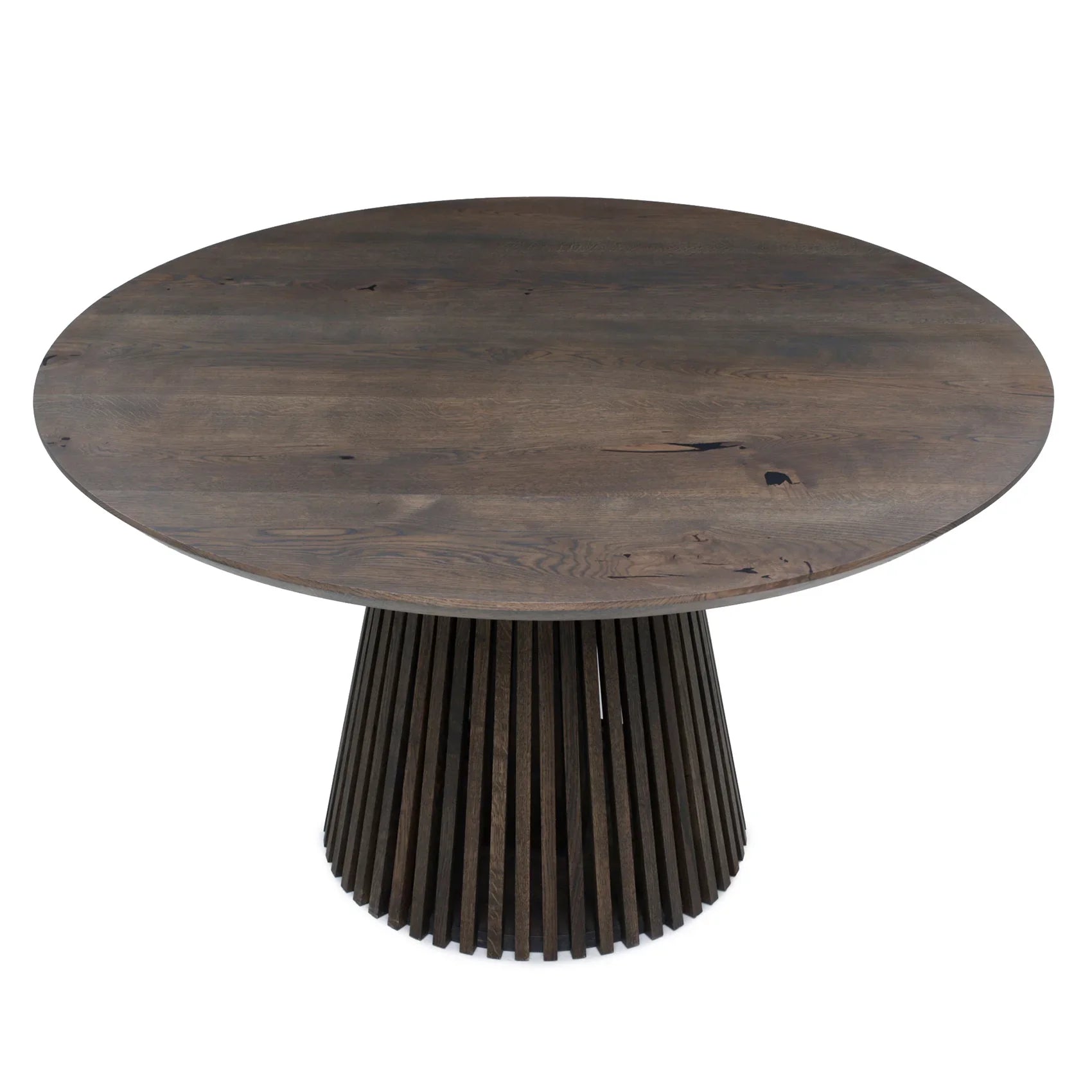 Vivien Round Extendable Dining Table in Charcoal Oak | S10Home