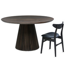 Vivien Round Extendable Dining Table in Charcoal Oak | S10Home