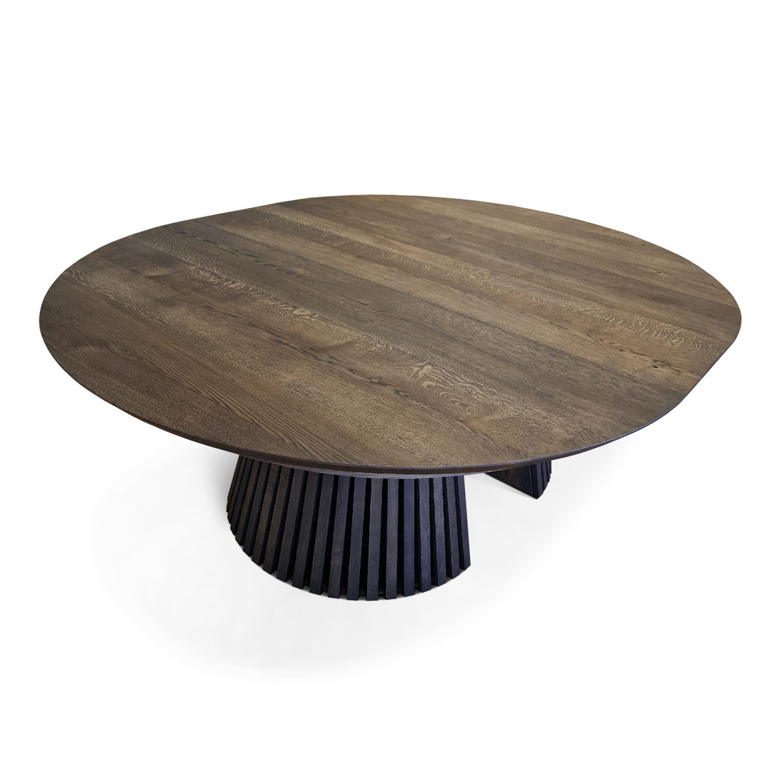 Vivien Extendable Round Dining Table in Charcoal Oak 180cm