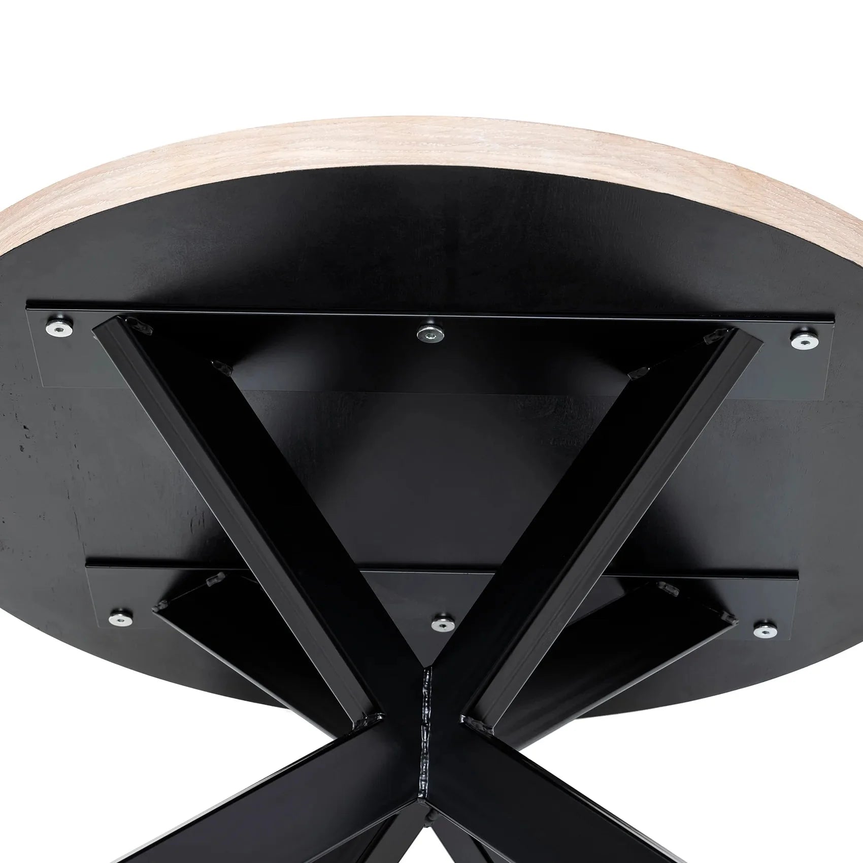 Astrid Herringbone Round Coffee Table in Charcoal Oak | S10Home