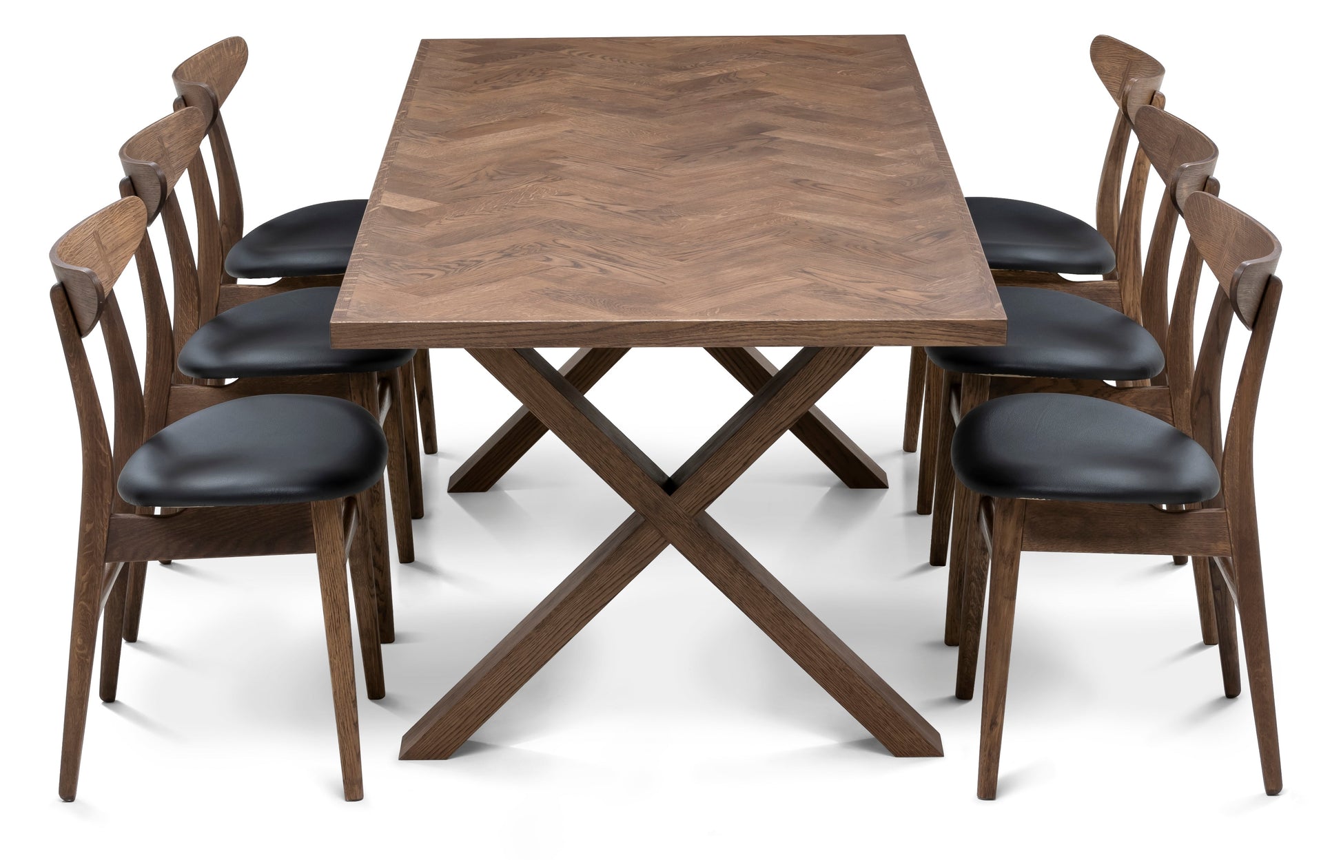 Astrid Extendable Herringbone Dining Table in Chocolate Oak | S10Home