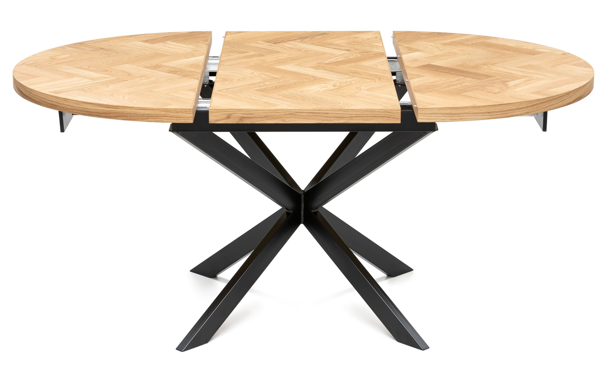 Astrid Extendable Round Herringbone Dining Table |Solid Oak |S10 Home